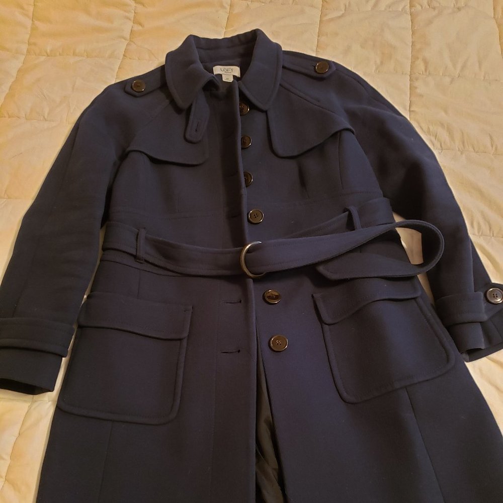Ann Taylor Loft Petites Belted Trench Coat 8P